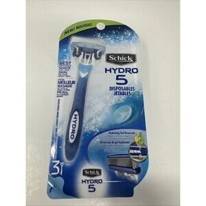 Schick Hydro 5 Men's Disposable Razors 1 Pack of 3 Razors DISCONTINUED NEW